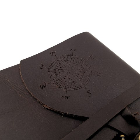 Notes Skórzany Retro Róża Wiatrów 200 stron - Prezent dla Żeglarza - AH03