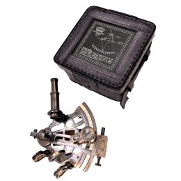 Sekstans Mosiężny w Skórzanym Pudełku - ST003