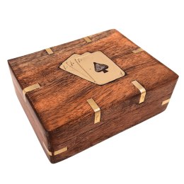 Talia Kart w Drewnianym Pudełku z Mosiężnymi Zdobieniami - CS-005