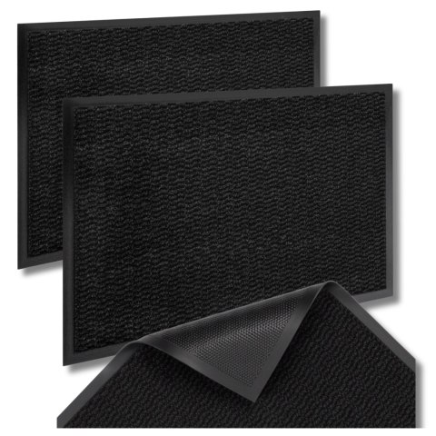 Wycieraczka wejściowa pod drzwi 40x60 cm NEILA szara zestaw 2 sztuk