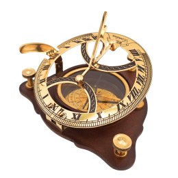 Zegar słoneczny z kompasem na drewnianej podstawie C064
