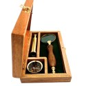 Zestaw Podróżnika - Luneta + Kompas + Lupa w Drewnianym Pudełku - NC2677AZ