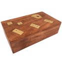 Zestaw gier 3w1 w pudełku drewnianym Karty Domino Kości - DNU-011