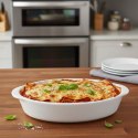 Alpina - Ceramiczne naczynie żaroodporne do zapiekania owalne 20x12x5 cm 470 ml (biały)