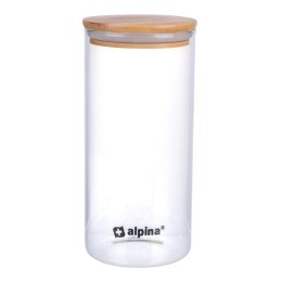 Alpina - Szklany pojemnik na żywność z pokrywką 1250 ml 10x21 cm