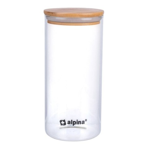 Alpina - Szklany pojemnik na żywność z pokrywką 1250 ml 10x21 cm