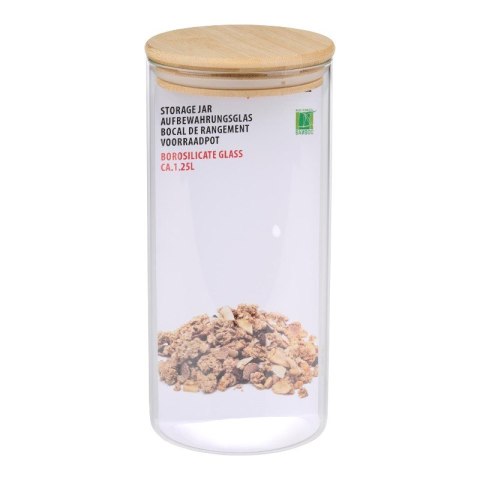 Alpina - Szklany pojemnik na żywność z pokrywką 1250 ml 10x21 cm