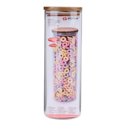 Alpina - Szklany pojemnik na żywność z pokrywką 1650 ml