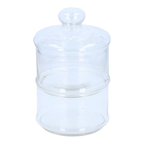 Alpina - Szklany pojemnik / słój na słodycze 2 poziomowy 16x28 cm