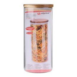 Alpina - Szklany słoik / pojemnik do przechowywania z pokrywką 1250 ml 9,5 x 21 cm