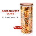 Alpina - Szklany słoik / pojemnik do przechowywania z pokrywką 1250 ml 9,5 x 21 cm