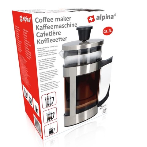 Alpina - Zaparzacz tłokowy do kawy French Press 1 L 10x23 cm