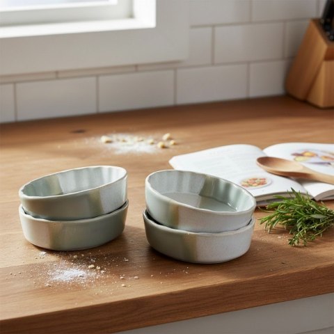 Alpina - Zestaw ceramicznych naczyń żaroodpornych do zapiekania okrągłe 12x12x3,5 cm (4 sztuki)