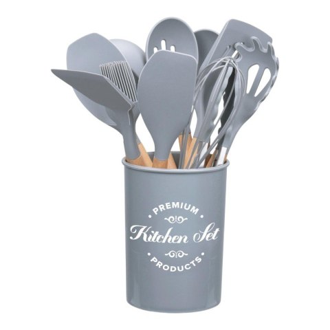 Alpina - Zestaw silikonowych przyborów kuchennych ze stojakiem 12 elementów