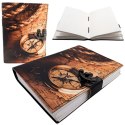 Notes Skórzany Kompas Retro Vintage 200 stron - Prezent dla Podróżnika - AH10A
