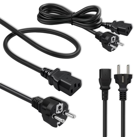 Qoltec Kabel zasilający IEC C13/SCHUKO | 3x1.00mm² | 2.5m