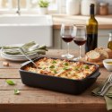 Alpina - Ceramiczne naczynie żaroodporne do zapiekania prostokątne 28x18x6 cm (czarny)