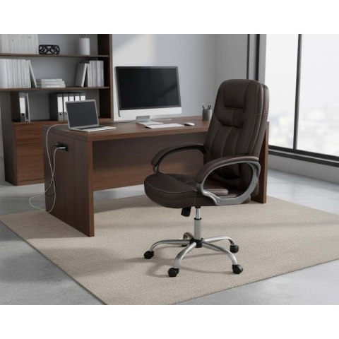 Fotel biurowy obrotowy Sofotel ciemny brąz