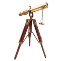 Luneta Mosiężna Retro na Trójnogu Drewnianym - Regulowana Wysokość - SR010