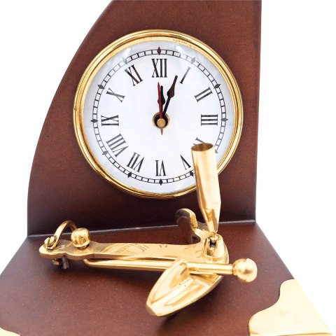 Marynistyczny Zestaw Biurkowy Zegar i Uchwyt na Długopis - Jacht - TC025