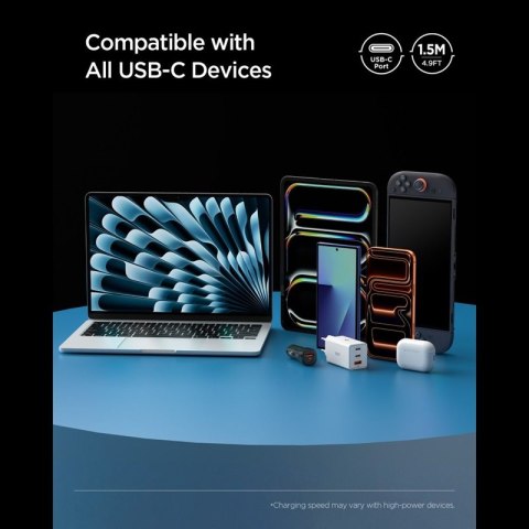 Spigen EB10010CC Essential - Kabel USB-C do USB-C PD 100W 1m (Biały)