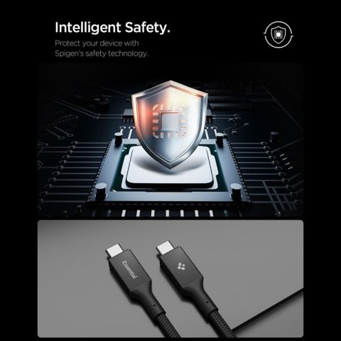 Spigen EB10010CC Essential - Kabel USB-C do USB-C PD 100W 1m (Czarny)