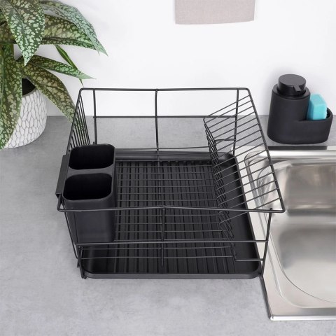 Suszarka do Naczyń na Talerze Sztućce Pojemna Czarna VILDE 40 x 33 x 17 cm