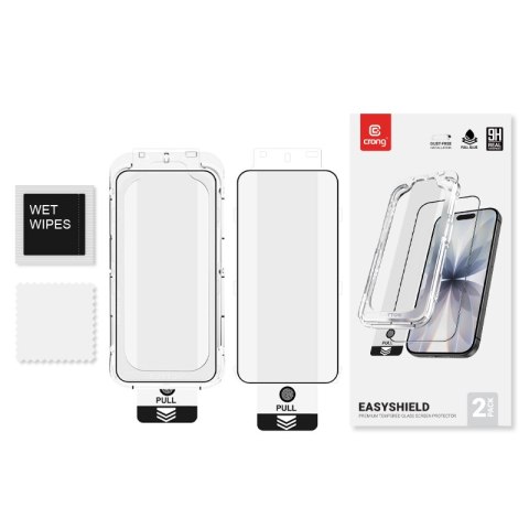 Crong EasyShield 2-Pack - Szkło hartowane z aplikatorem iPhone 17e / 16e / 14 / 13 / 13 Pro (2 sztuki)