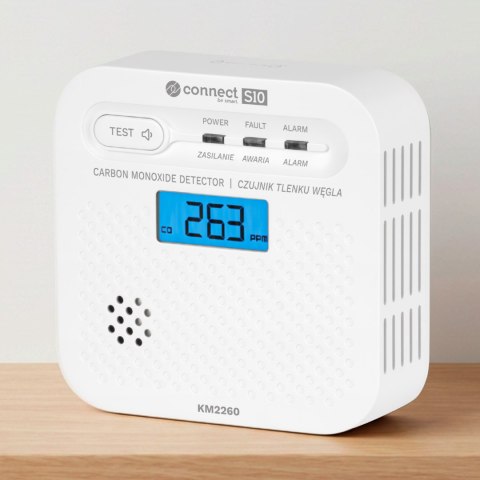 Czujnik czadu, tlenku węgla Kruger&Matz Connect S10 Tuya PN-EN50921