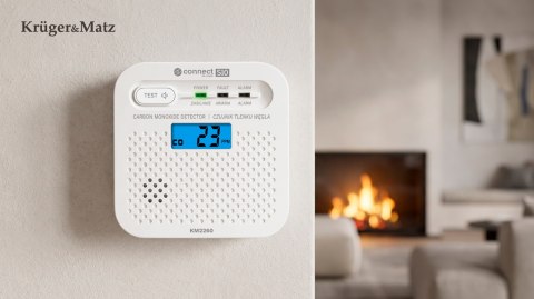 Czujnik czadu, tlenku węgla Kruger&Matz Connect S10 Tuya PN-EN50921