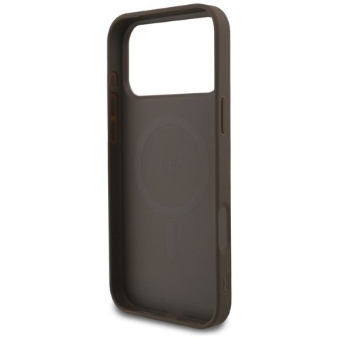 Guess 4G Ring Classic Logo MagSafe - Etui iPhone 17 Pro Max (brązowy)