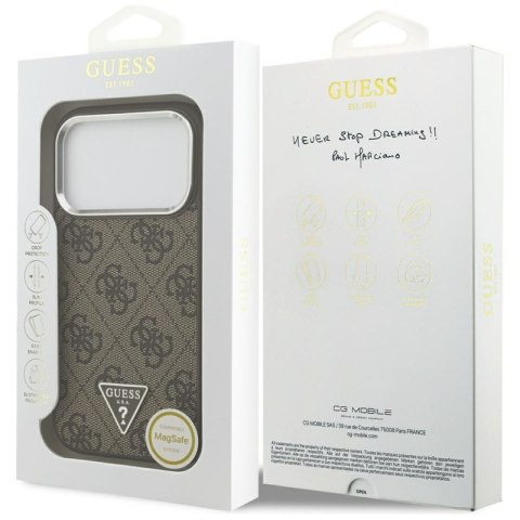 Guess 4G Triangle Logo MagSafe - Etui iPhone 17 Pro (brązowy)