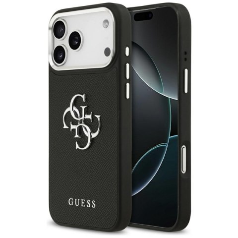 Guess Grained Big 4G Classic Logo - Etui iPhone 17 Pro Max (czarny)