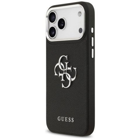 Guess Grained Big 4G Classic Logo - Etui iPhone 17 Pro Max (czarny)