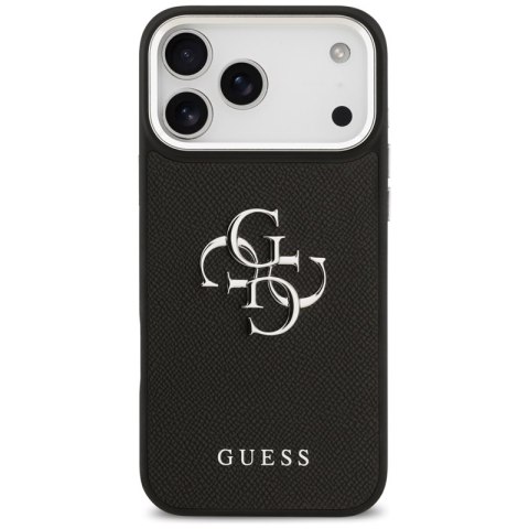 Guess Grained Big 4G Classic Logo - Etui iPhone 17 Pro Max (czarny)