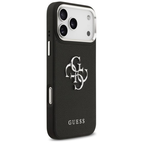 Guess Grained Big 4G Classic Logo - Etui iPhone 17 Pro Max (czarny)