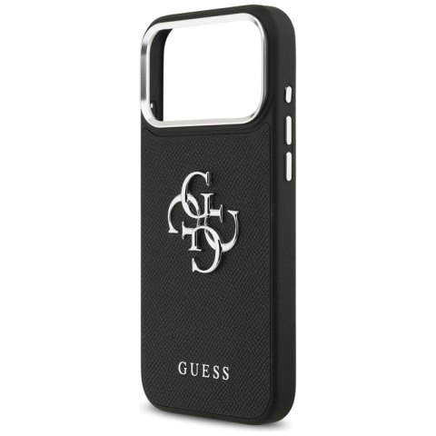 Guess Grained Big 4G Classic Logo - Etui iPhone 17 Pro Max (czarny)