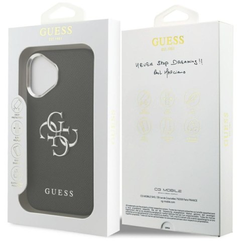 Guess Grained Big 4G Classic Logo - Etui iPhone 17 (czarny)