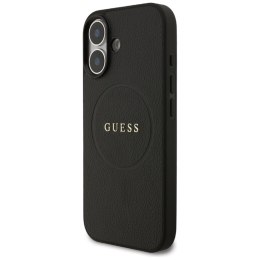Guess Grained Ring MagSafe - Etui iPhone 17 (czarny)