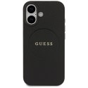 Guess Grained Ring MagSafe - Etui iPhone 17 (czarny)