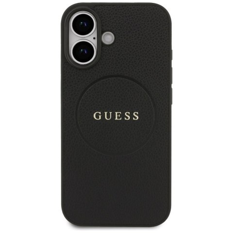 Guess Grained Ring MagSafe - Etui iPhone 17 (czarny)