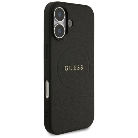 Guess Grained Ring MagSafe - Etui iPhone 17 (czarny)