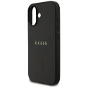 Guess Grained Ring MagSafe - Etui iPhone 17 (czarny)