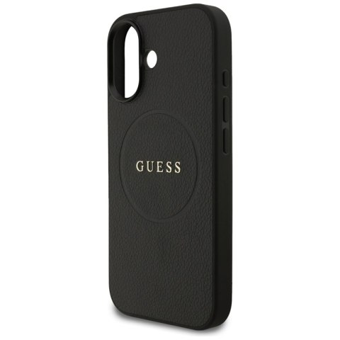 Guess Grained Ring MagSafe - Etui iPhone 17 (czarny)