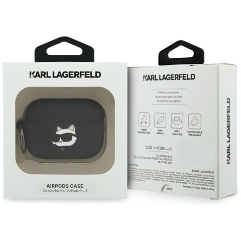 Karl Lagerfeld Silicone Choupette Head 3D - Etui AirPods Pro 3 (czarny)