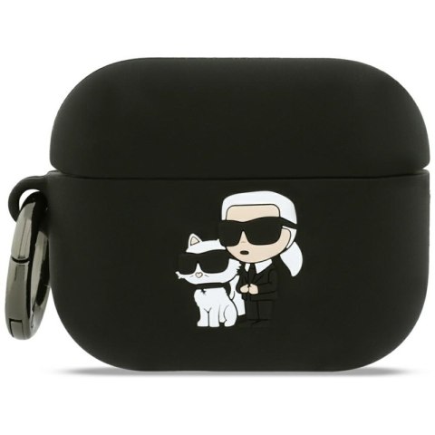 Karl Lagerfeld Silicone Karl & Choupette Head 3D - Etui AirPods Pro 3 (czarny)