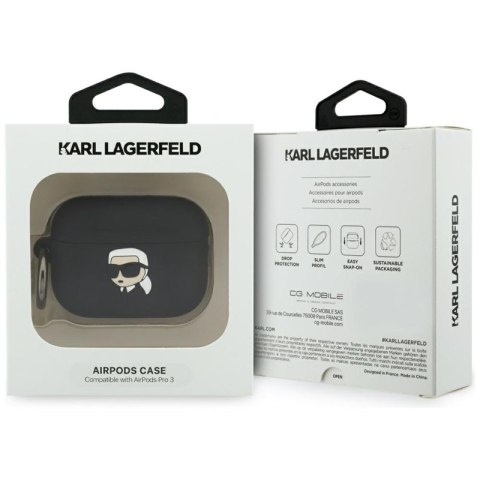 Karl Lagerfeld Silicone Karl Head 3D - Etui AirPods Pro 3 (czarny)