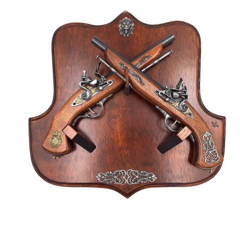 Repliki 2 Pistoletów skałkowych na wieszaku - do powieszenia na ścianę - TR-237