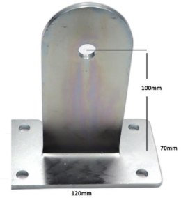 Uchwyty MOD.L/120/70 do napędów z otworami 12mm: CAME, FAAC, Genius, Proxima itd.