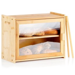 Chlebak 2-Poziomowy Półka Pojemnik na Chleb ze Szczypcami VILDE 40x20x31 cm